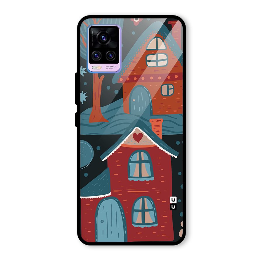Nordic Arts Houses Glass Back Case for Vivo V20 Pro
