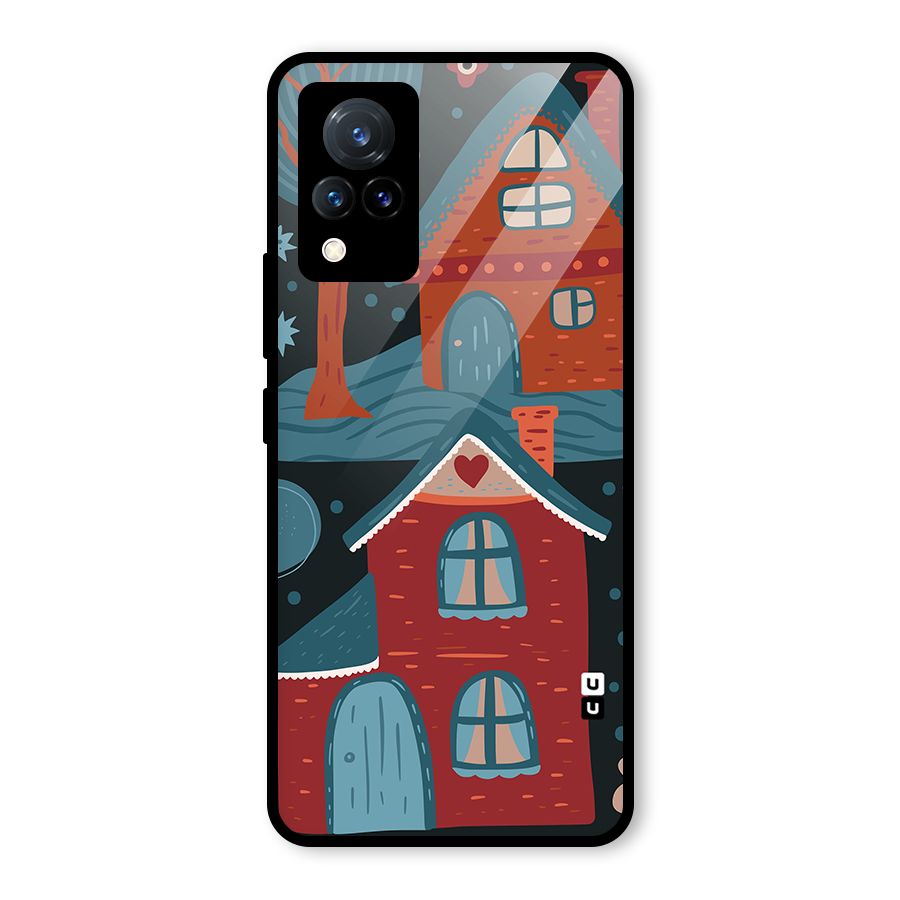 Nordic Arts Houses Glass Back Case for Vivo V21 5G