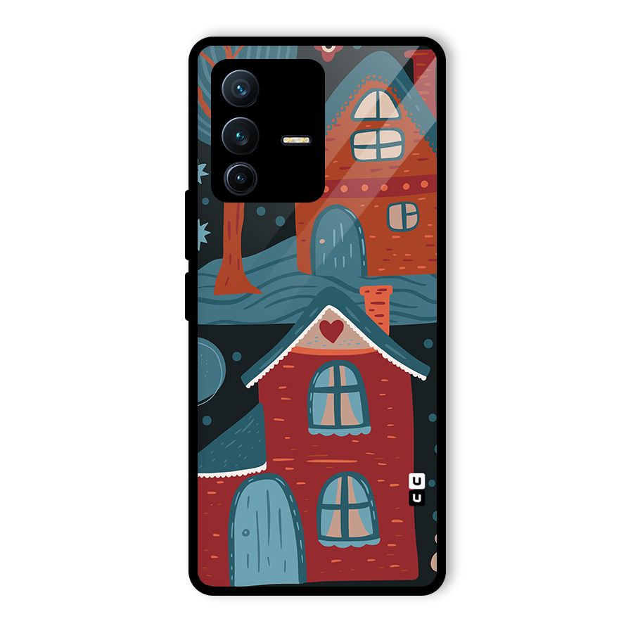 Nordic Arts Houses Glass Back Case for Vivo V23 Pro