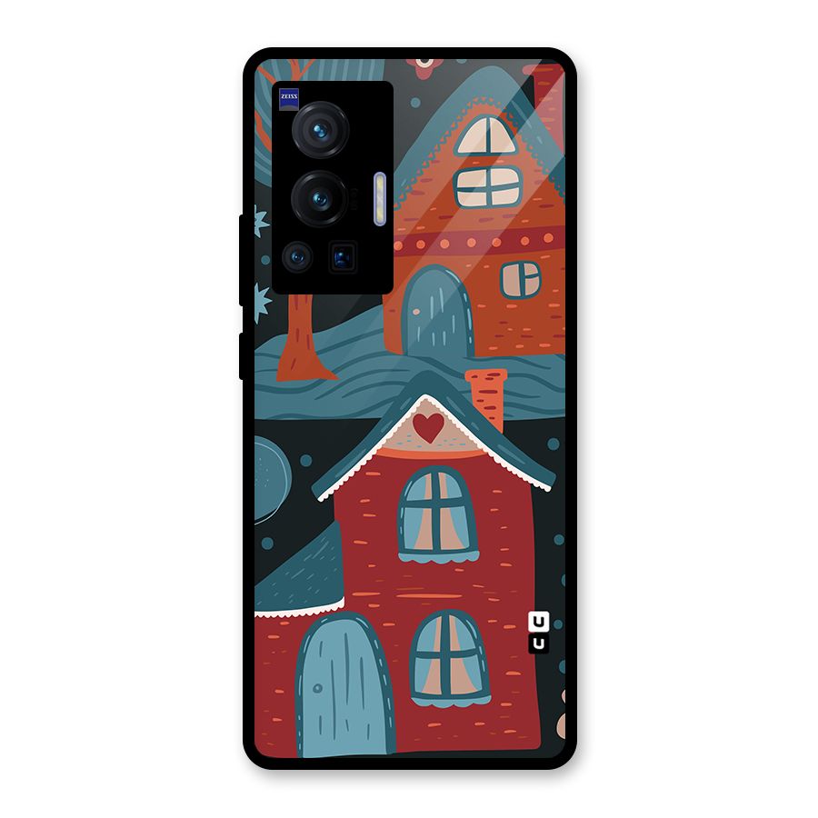 Nordic Arts Houses Glass Back Case for Vivo X70 Pro