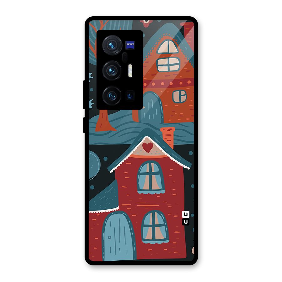 Nordic Arts Houses Glass Back Case for Vivo X70 Pro Plus
