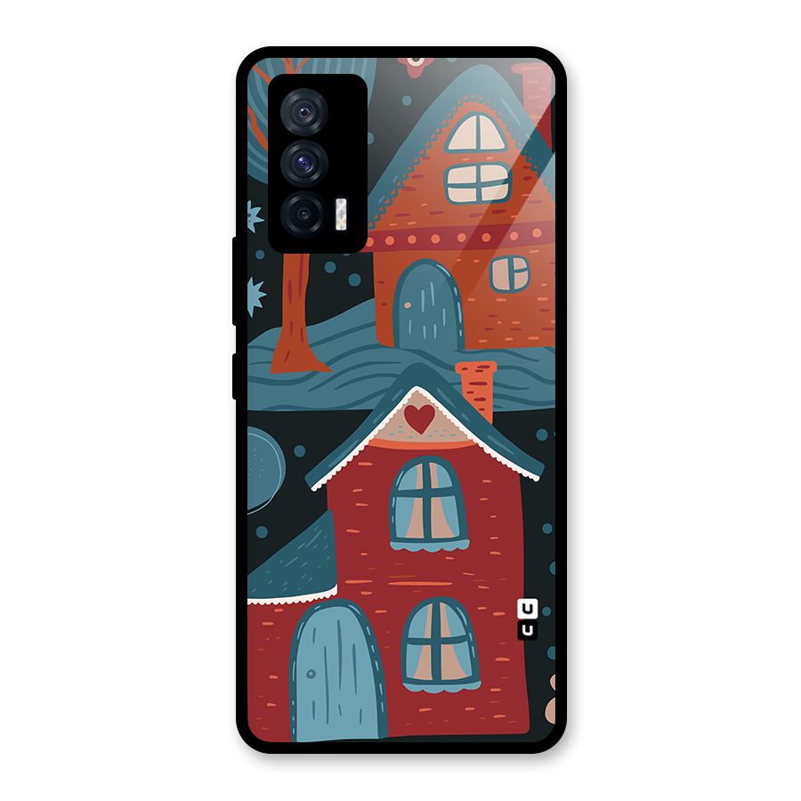 Nordic Arts Houses Glass Back Case for Vivo iQOO 7 5G