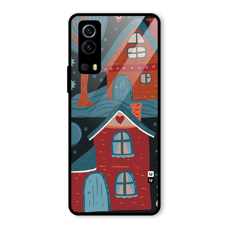 Nordic Arts Houses Glass Back Case for Vivo iQOO Z3