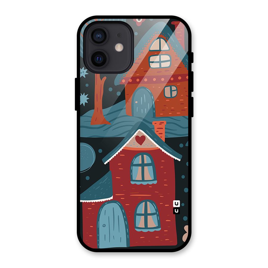 Nordic Arts Houses Glass Back Case for iPhone 12