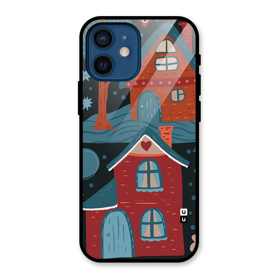 Nordic Arts Houses Glass Back Case for iPhone 12 Mini