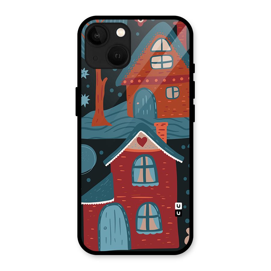 Nordic Arts Houses Glass Back Case for iPhone 13