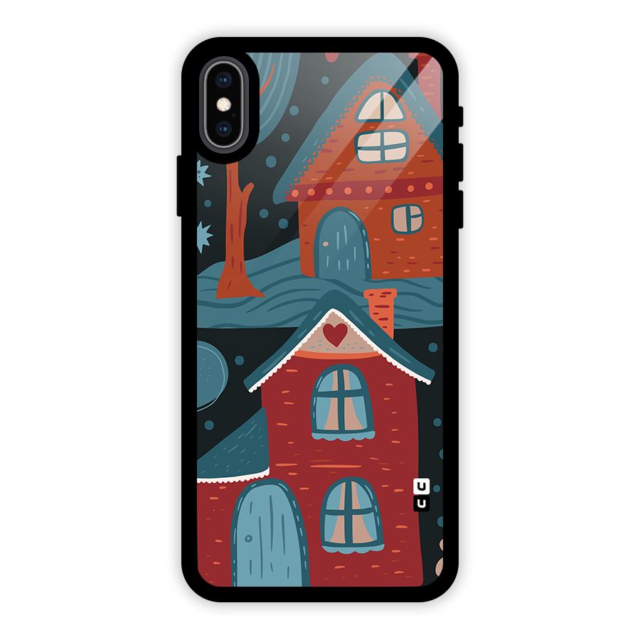 Nordic Arts Houses Glass Back Case for iPhone XS Max