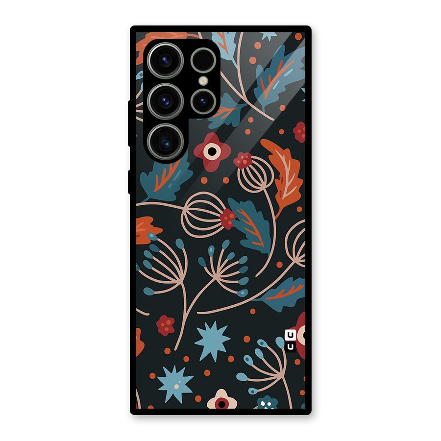 Nordic Arts Leaves Glass Back Case for Galaxy S23 Ultra