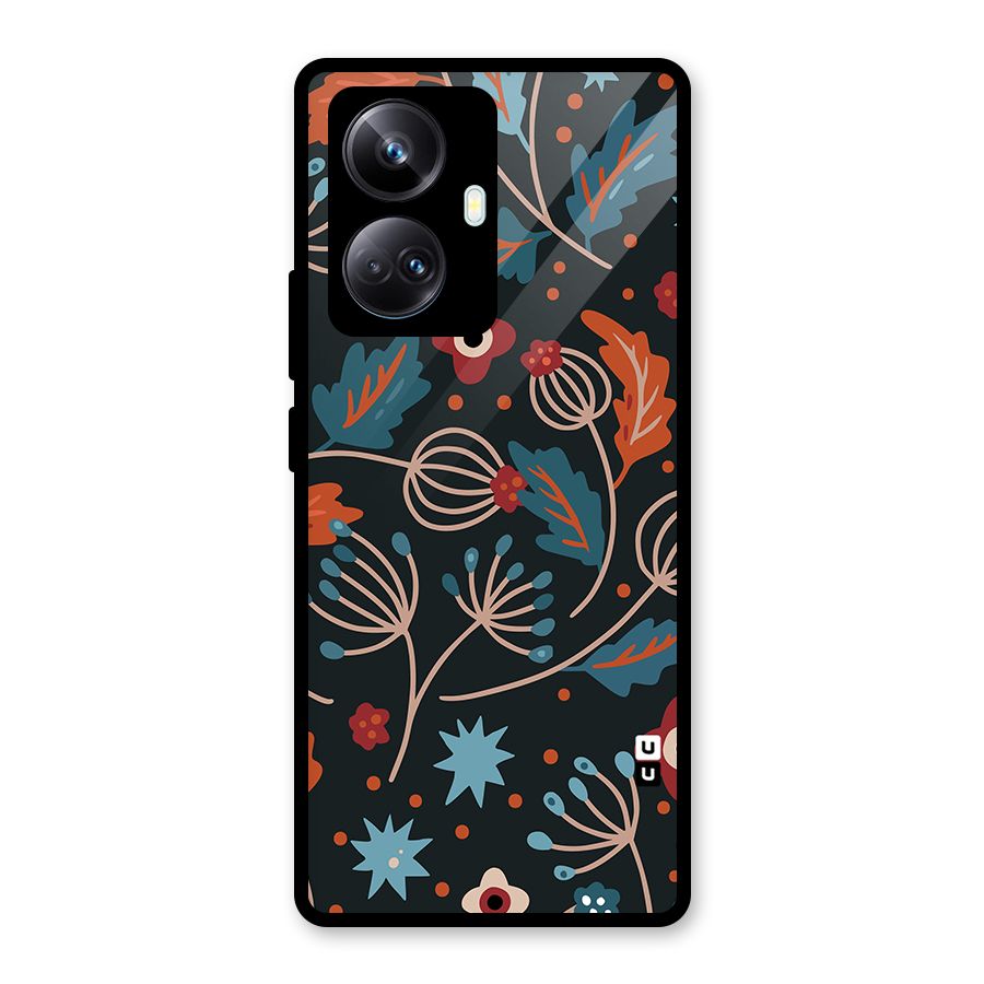 Nordic Arts Leaves Glass Back Case for Realme 10 Pro Plus