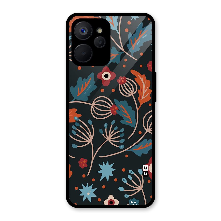 Nordic Arts Leaves Glass Back Case for Realme 9i 5G