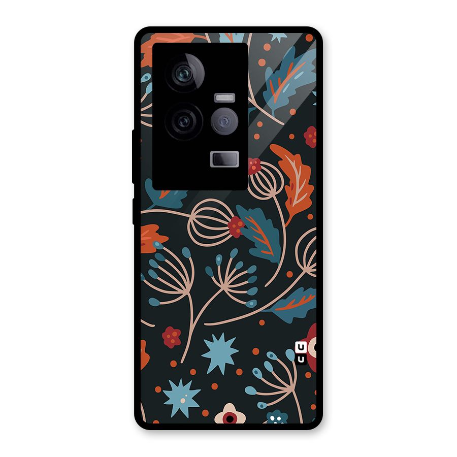 Nordic Arts Leaves Glass Back Case for Vivo iQOO 11 5G