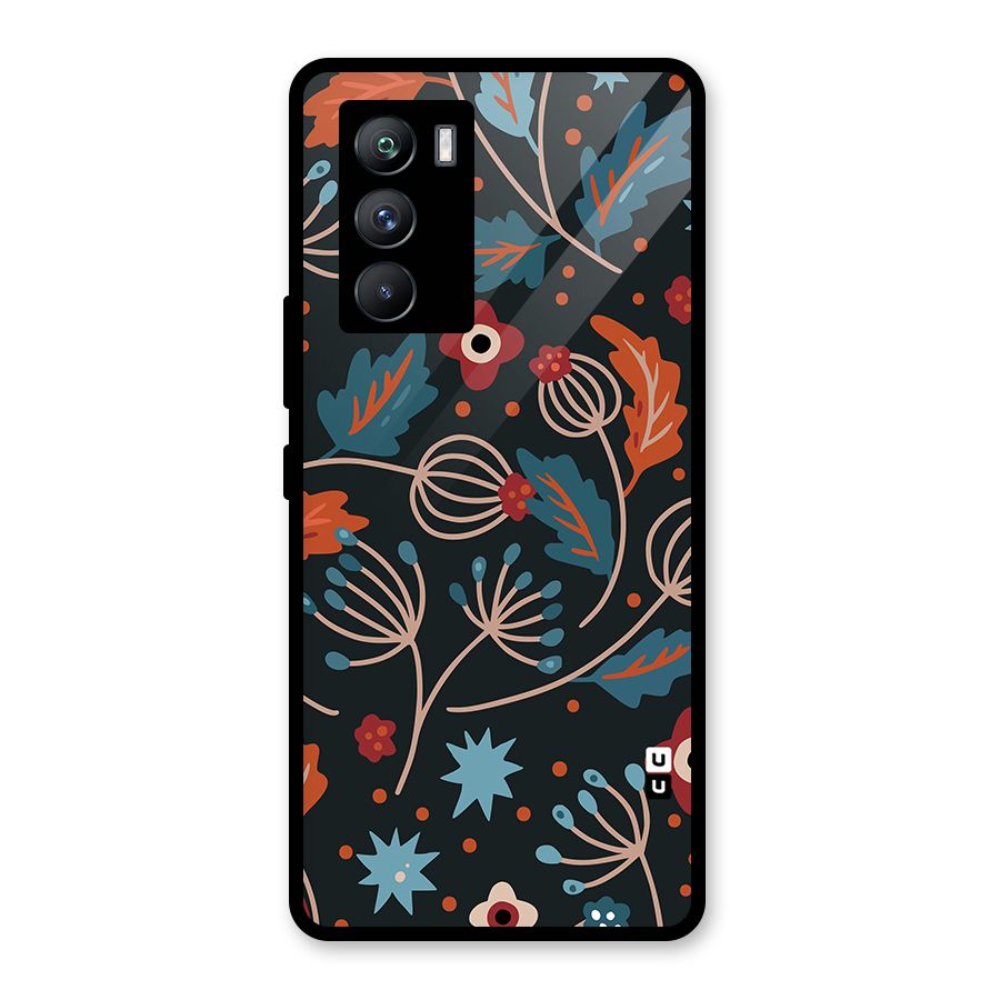 Nordic Arts Leaves Glass Back Case for Vivo iQOO 9 SE