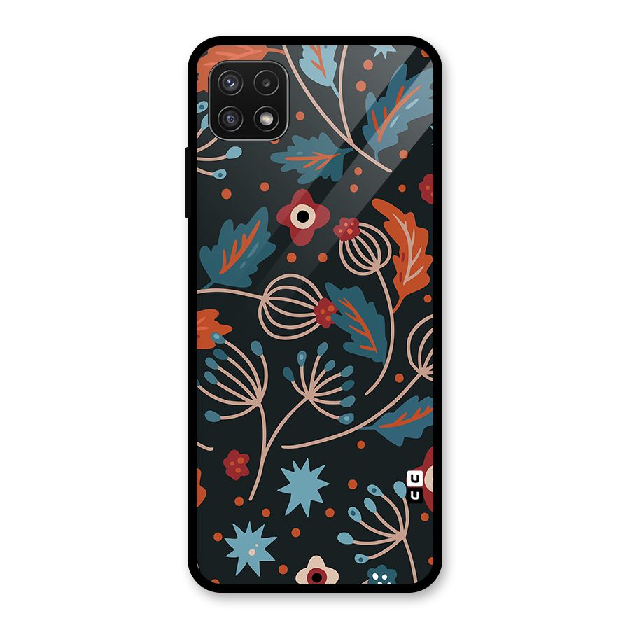 Nordic Arts Leaves Glass Back Case for Galaxy A22 5G