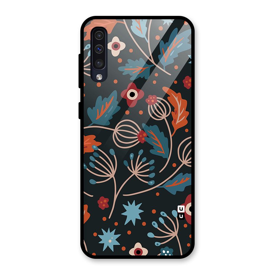 Nordic Arts Leaves Glass Back Case for Galaxy A50