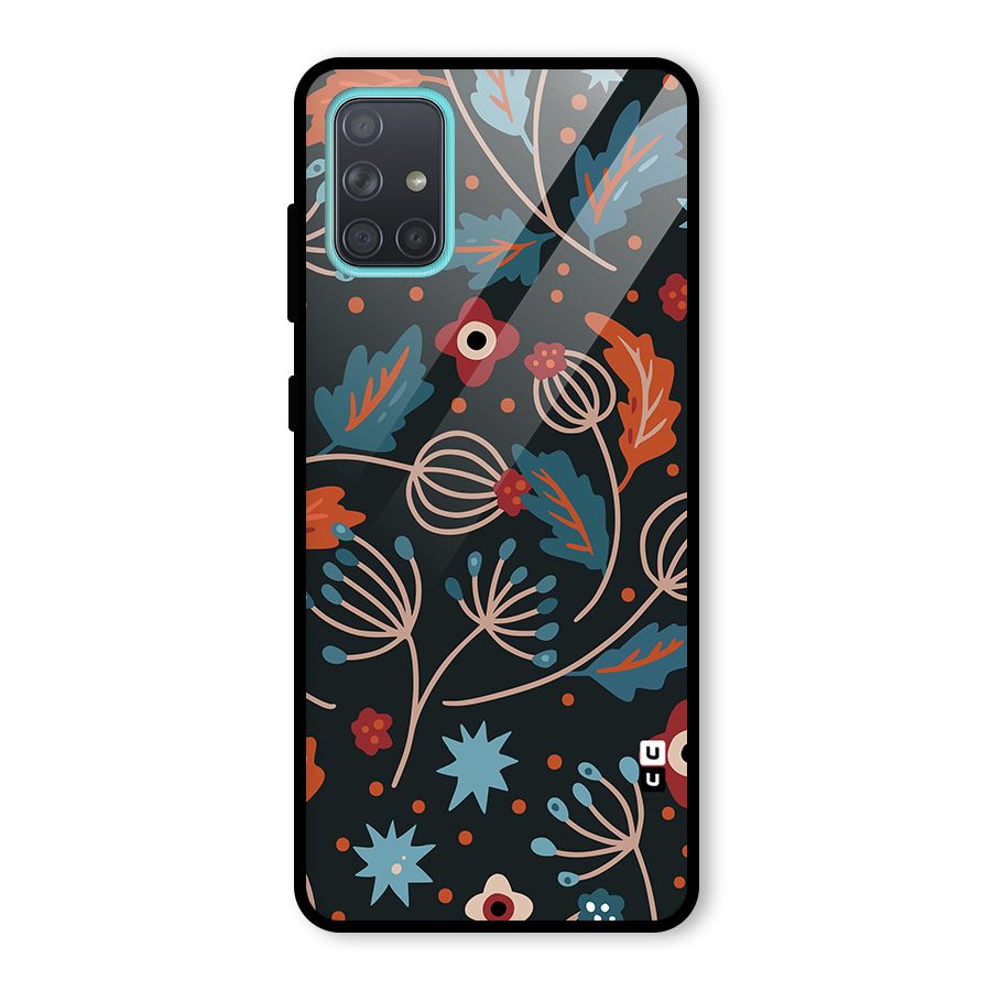 Nordic Arts Leaves Glass Back Case for Galaxy A71