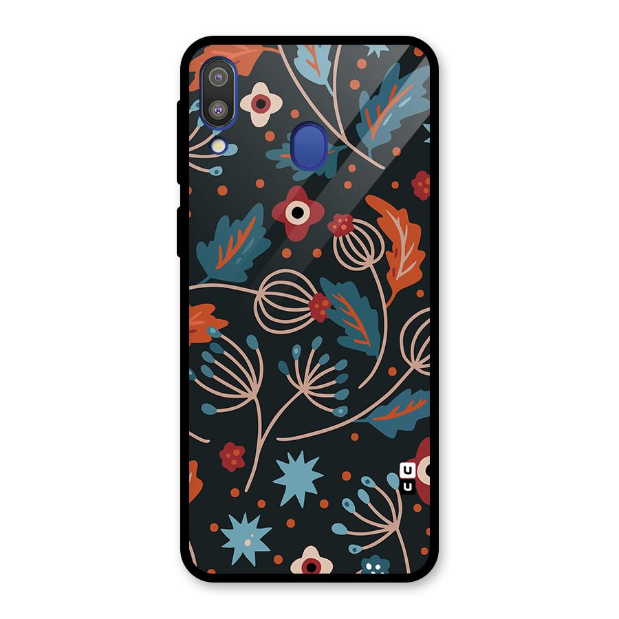 Nordic Arts Leaves Glass Back Case for Galaxy M20
