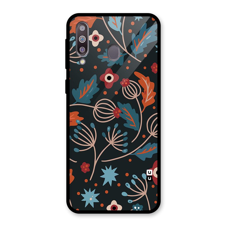 Nordic Arts Leaves Glass Back Case for Galaxy M30
