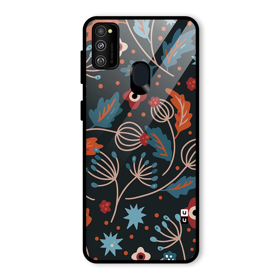 Nordic Arts Leaves Glass Back Case for Galaxy M30s