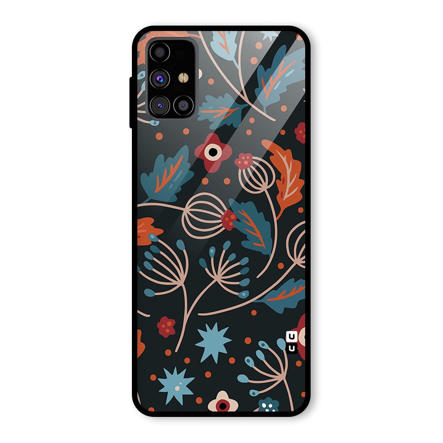 Nordic Arts Leaves Glass Back Case for Galaxy M31s