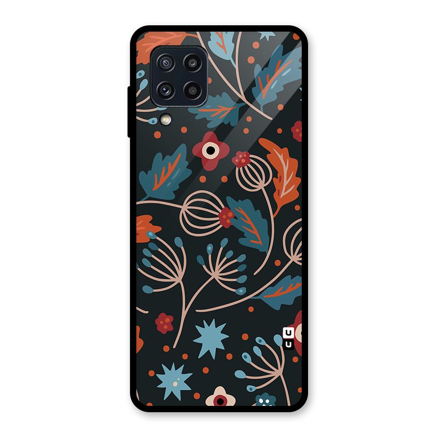 Nordic Arts Leaves Glass Back Case for Galaxy M32