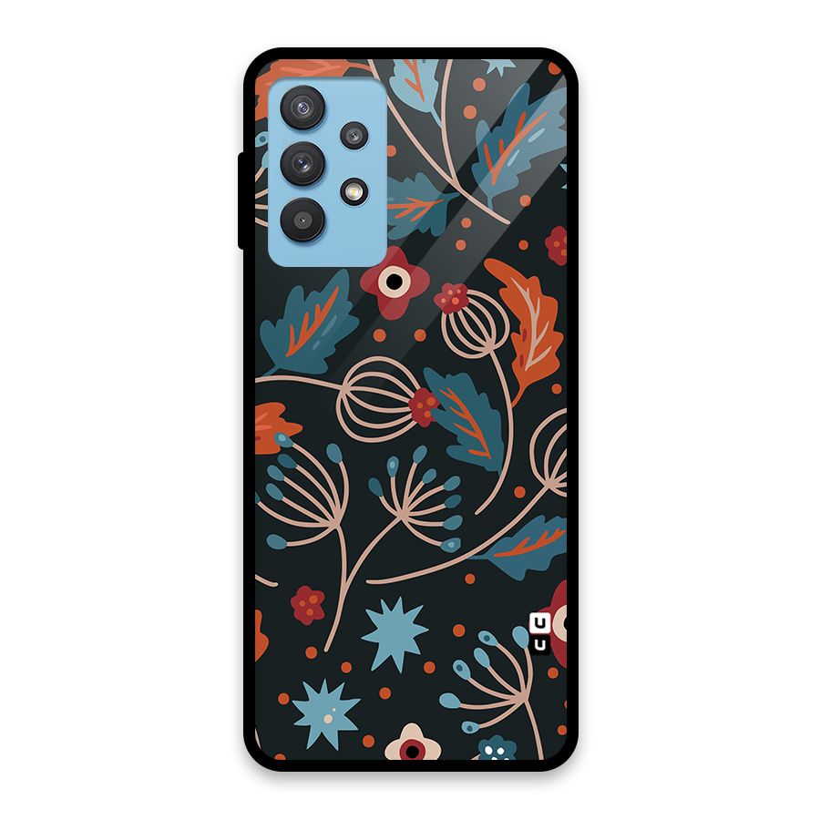 Nordic Arts Leaves Glass Back Case for Galaxy M32 5G