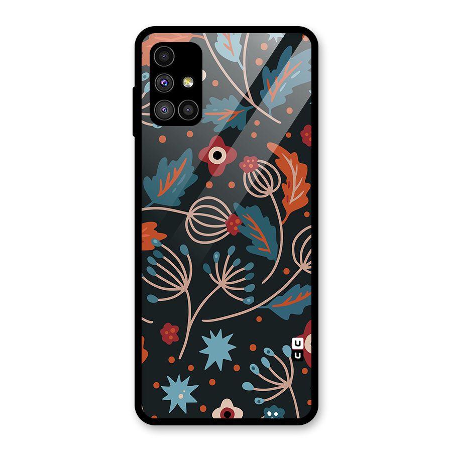 Nordic Arts Leaves Glass Back Case for Galaxy M51