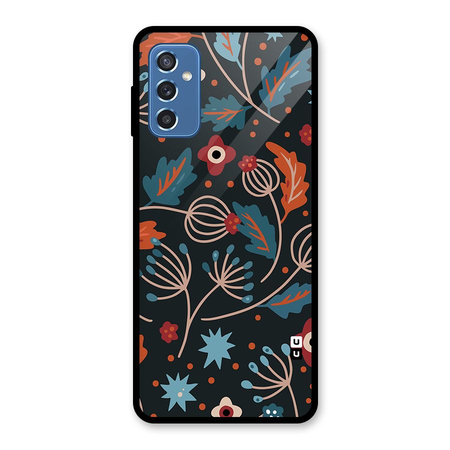 Nordic Arts Leaves Glass Back Case for Galaxy M52 5G