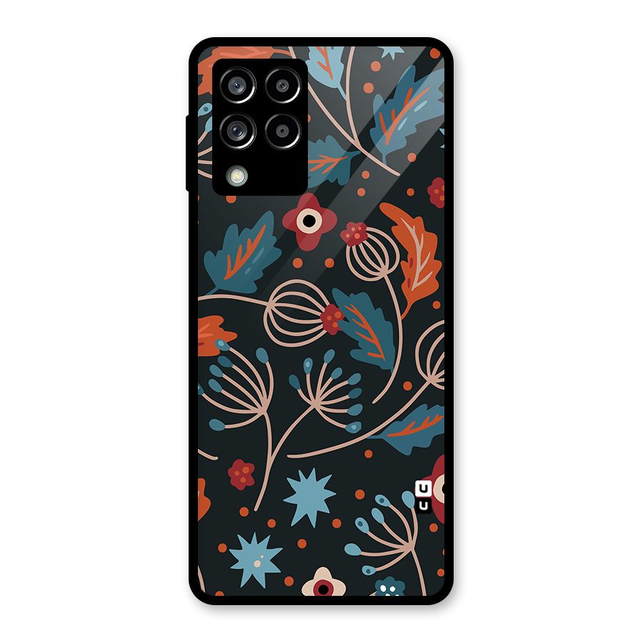 Nordic Arts Leaves Glass Back Case for Galaxy M53 5G