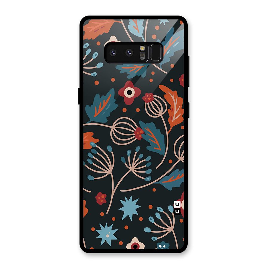 Nordic Arts Leaves Glass Back Case for Galaxy Note 8