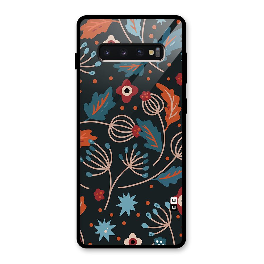 Nordic Arts Leaves Glass Back Case for Galaxy S10 Plus