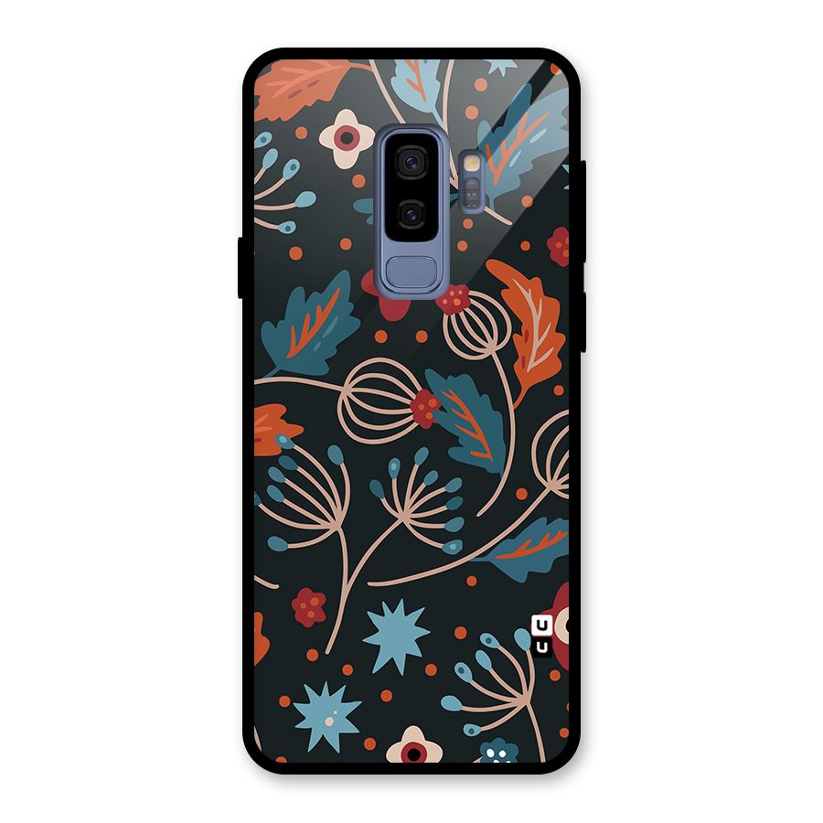 Nordic Arts Leaves Glass Back Case for Galaxy S9 Plus