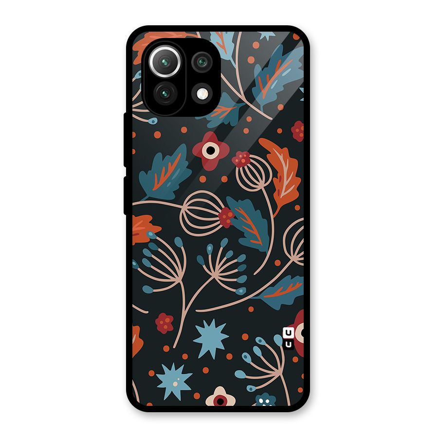 Nordic Arts Leaves Glass Back Case for Mi 11 Lite NE 5G