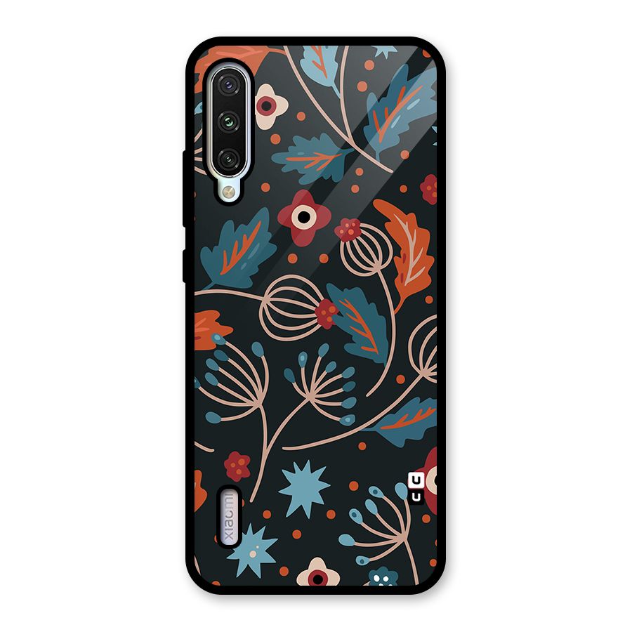 Nordic Arts Leaves Glass Back Case for Mi A3