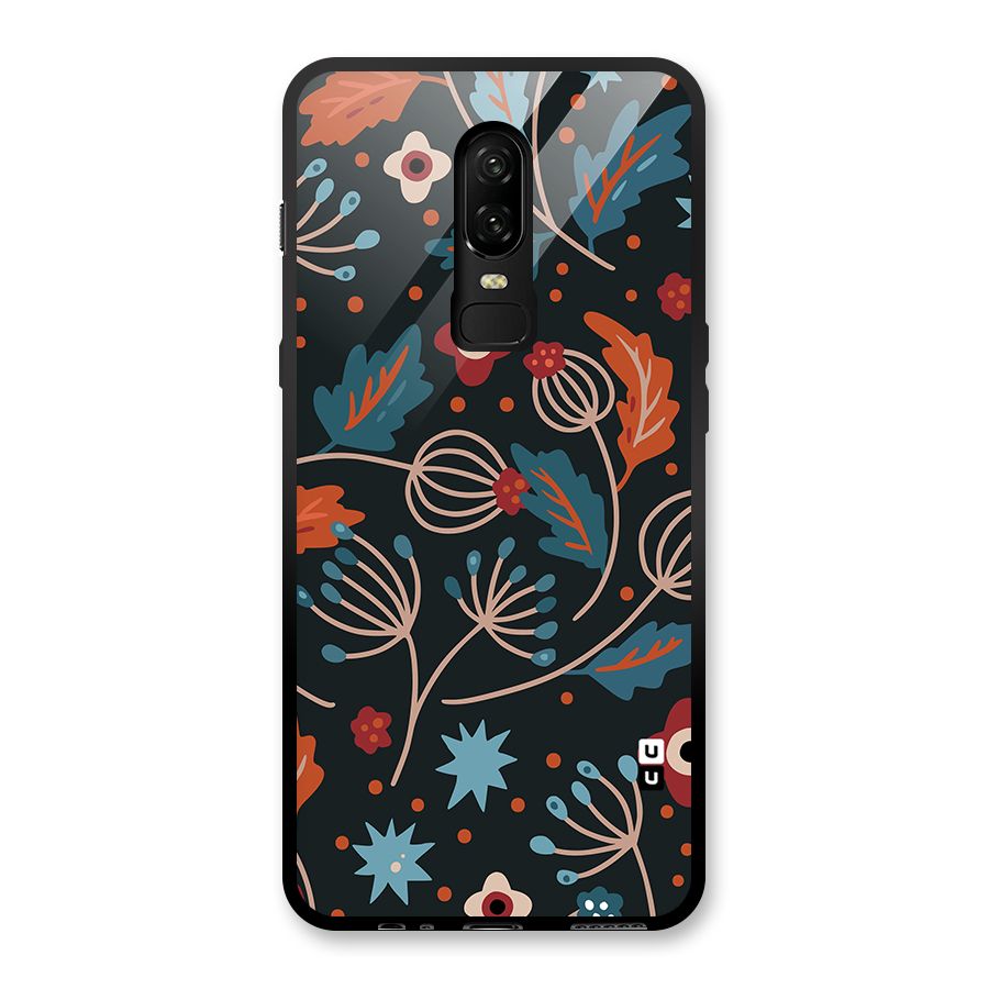 Nordic Arts Leaves Glass Back Case for OnePlus 6