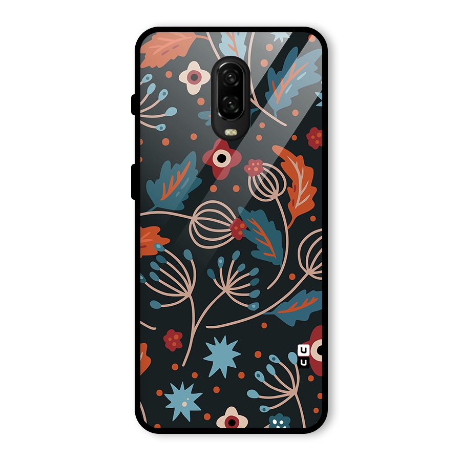 Nordic Arts Leaves Glass Back Case for OnePlus 6T