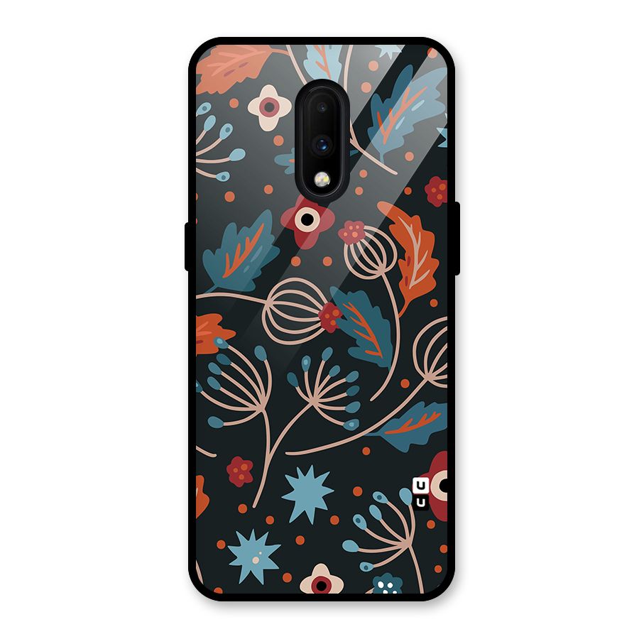 Nordic Arts Leaves Glass Back Case for OnePlus 7