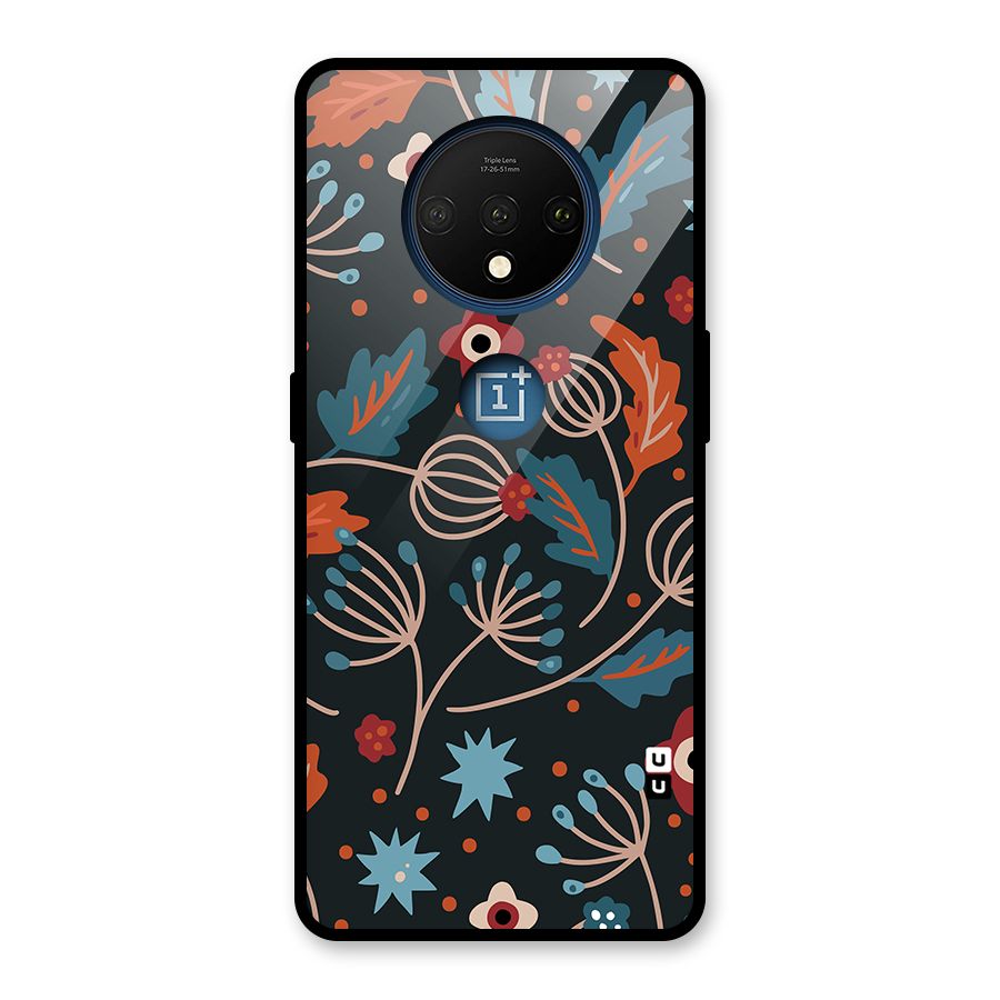 Nordic Arts Leaves Glass Back Case for OnePlus 7T