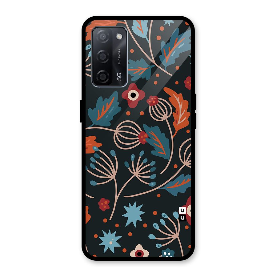 Nordic Arts Leaves Glass Back Case for Oppo A53s 5G