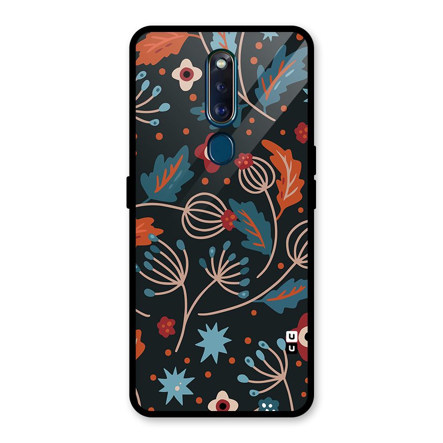 Nordic Arts Leaves Glass Back Case for Oppo F11 Pro
