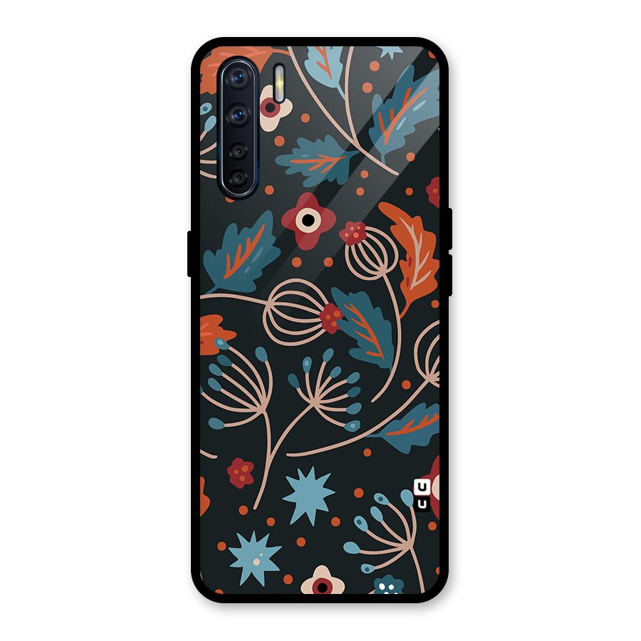 Nordic Arts Leaves Glass Back Case for Oppo F15