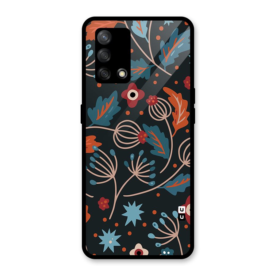 Nordic Arts Leaves Glass Back Case for Oppo F19