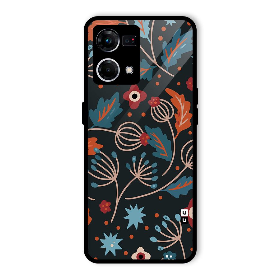 Nordic Arts Leaves Glass Back Case for Oppo F21s Pro 4G