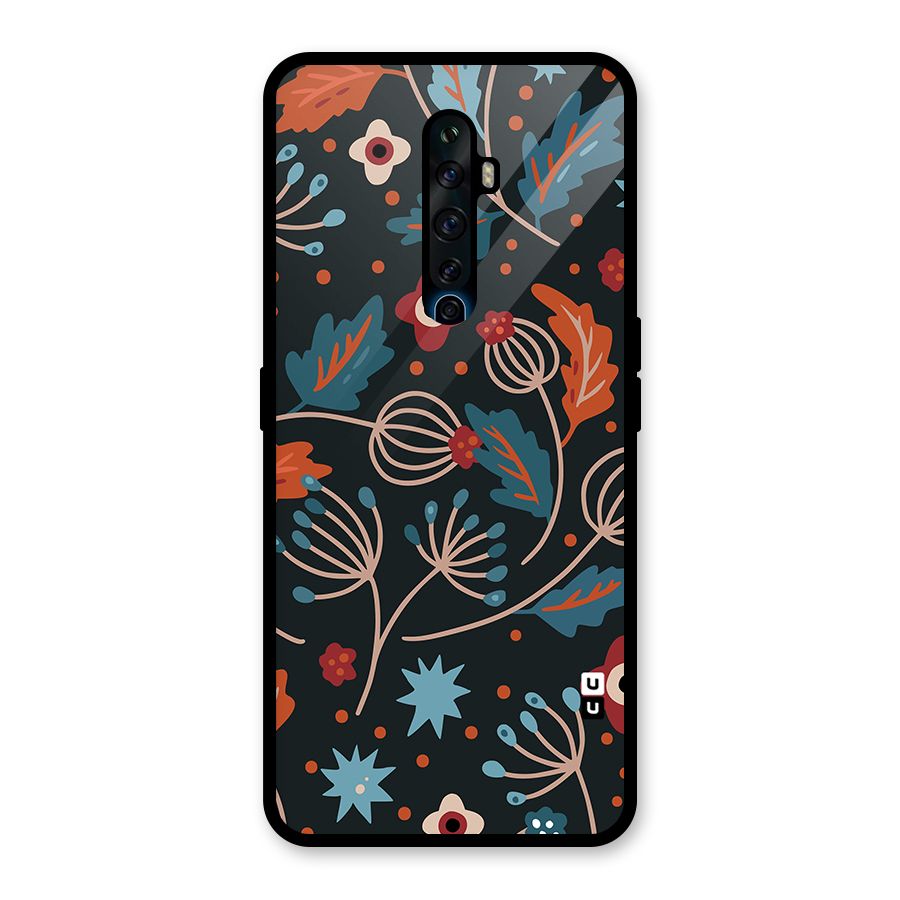 Nordic Arts Leaves Glass Back Case for Oppo Reno2 Z