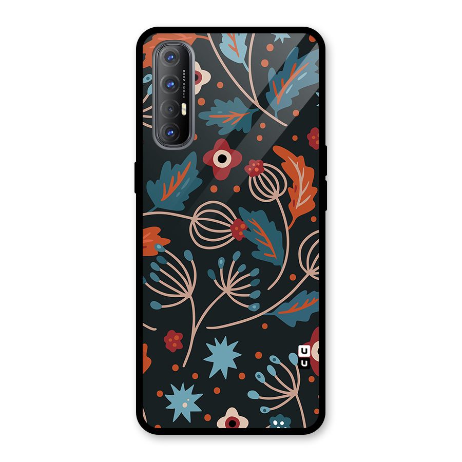 Nordic Arts Leaves Glass Back Case for Oppo Reno3 Pro