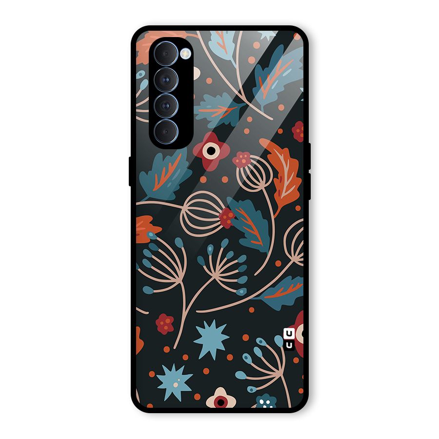 Nordic Arts Leaves Glass Back Case for Oppo Reno4 Pro