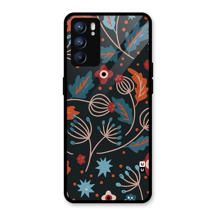 Nordic Arts Leaves Glass Back Case for Oppo Reno6 5G