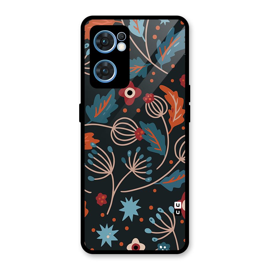 Nordic Arts Leaves Glass Back Case for Oppo Reno7 5G