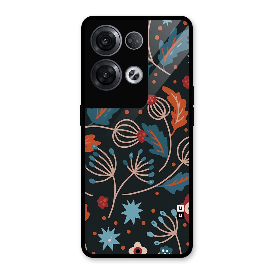 Nordic Arts Leaves Glass Back Case for Oppo Reno8 Pro 5G