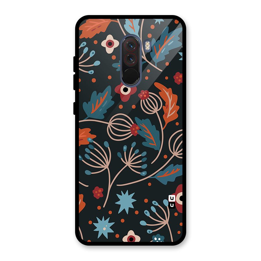 Nordic Arts Leaves Glass Back Case for Poco F1