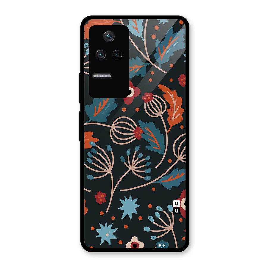 Nordic Arts Leaves Glass Back Case for Poco F4 5G
